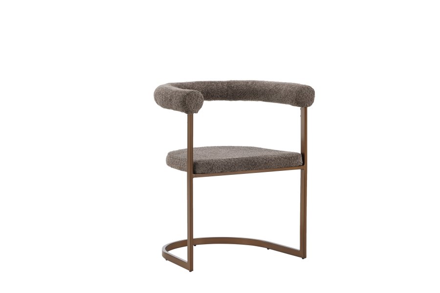 VENTURE DESIGN Morgonmatstol, w. armstöd - brun/gr bouclétyg och stl
