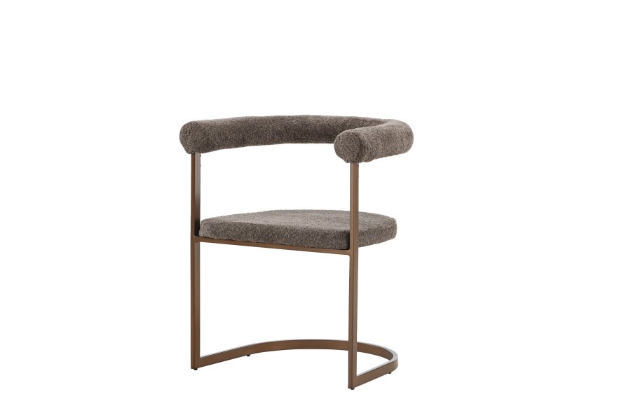 VENTURE DESIGN Morgonmatstol, w. armstöd - brun/gr bouclétyg och stl