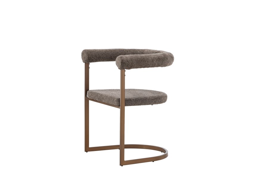 VENTURE DESIGN Morgonmatstol, w. armstöd - brun/gr bouclétyg och stl