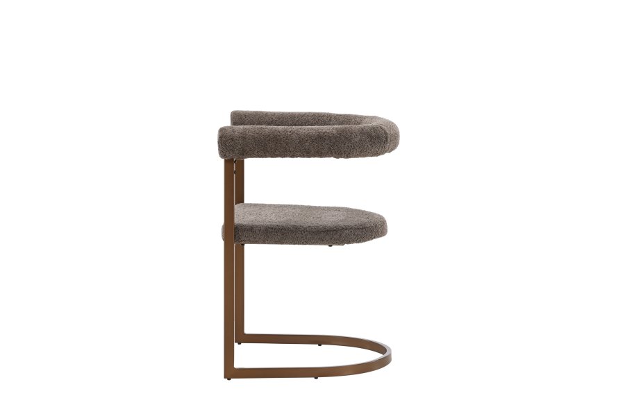 VENTURE DESIGN Morgonmatstol, w. armstöd - brun/gr bouclétyg och stl