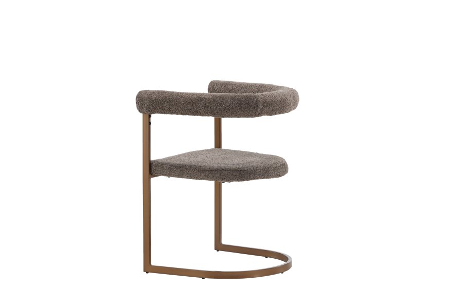 VENTURE DESIGN Morgonmatstol, w. armstöd - brun/gr bouclétyg och stl