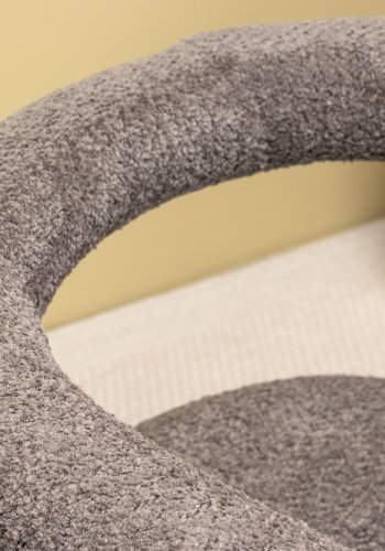 VENTURE DESIGN Morgonmatstol, w. armstöd - brun/gr bouclétyg och stl