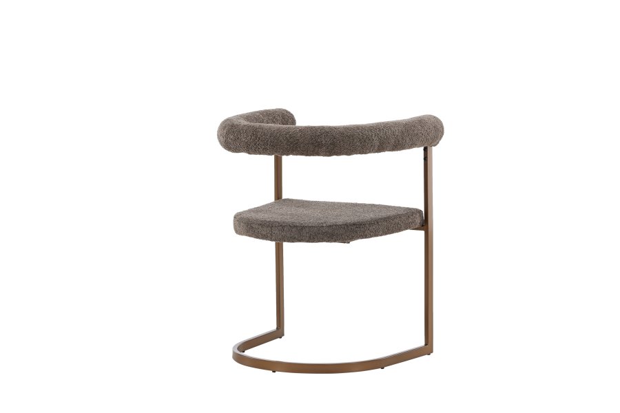 VENTURE DESIGN Morgonmatstol, w. armstöd - brun/gr bouclétyg och stl