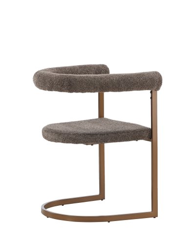 VENTURE DESIGN Morgonmatstol, w. armstöd - brun/gr bouclétyg och stl