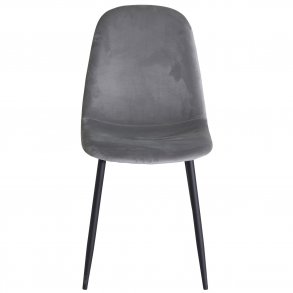 Polar spisebordsstol - gr velour og sort meta