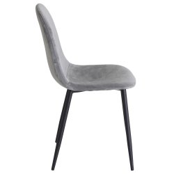 Polar spisebordsstol - gr velour og sort meta