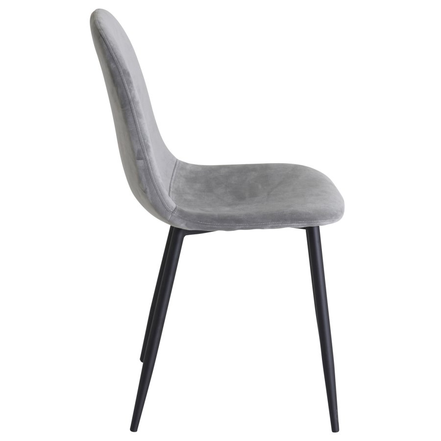 VENTURE DESIGN Polar spisestol - gr velour og sort metall