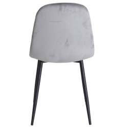 Polar spisebordsstol - gr velour og sort meta