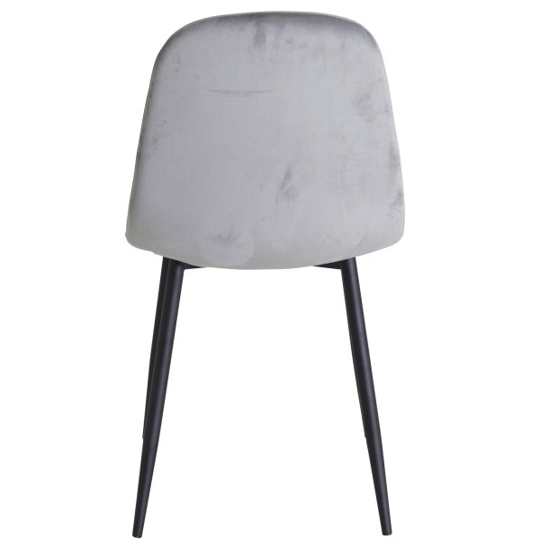 Polar spisebordsstol - gr velour og sort meta