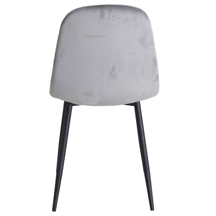 VENTURE DESIGN Polar spisestol - gr velour og sort metall