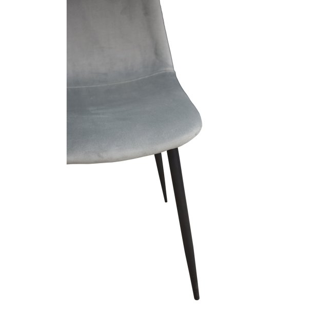 Polar spisebordsstol - gr velour og sort meta