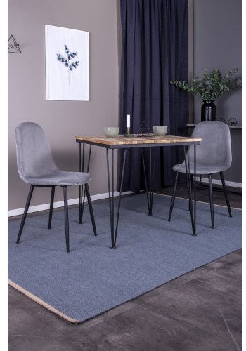 VENTURE DESIGN Polar spisestol - gr velour og sort metall