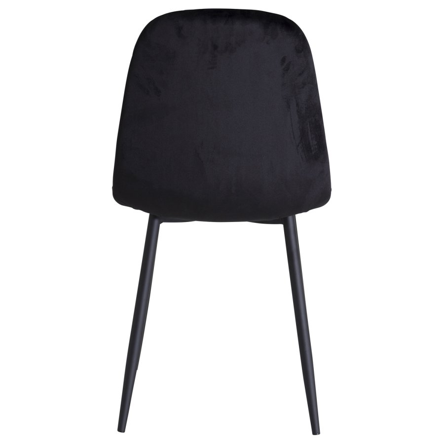 VENTURE DESIGN Polar spisestol - svart velour og svart metall