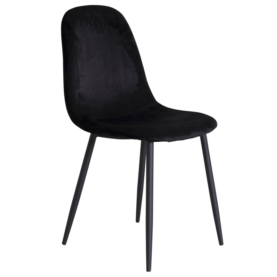VENTURE DESIGN Polar spisestol - svart velour og svart metall