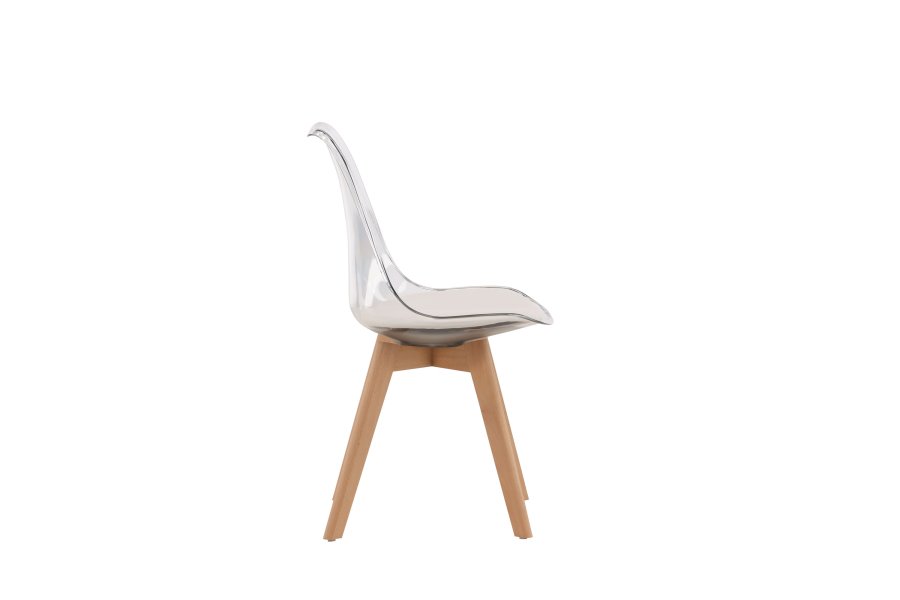 VENTURE DESIGN Edvin spisebordstol, m. hvit sittepute - PET og naturlig bjrketre