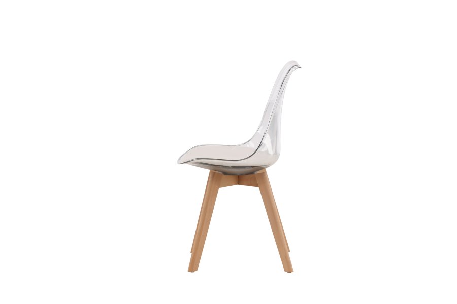 VENTURE DESIGN Edvin spisebordstol, m. hvit sittepute - PET og naturlig bjrketre