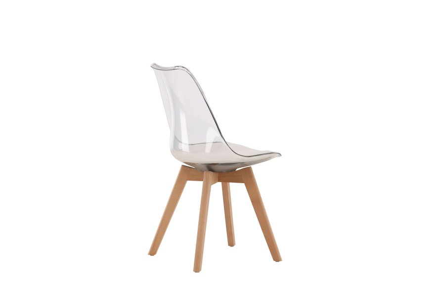 VENTURE DESIGN Edvin spisebordstol, m. hvit sittepute - PET og naturlig bjrketre