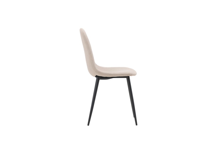 VENTURE DESIGN Polar spisestuestol - beige boucléstoff og sort stl