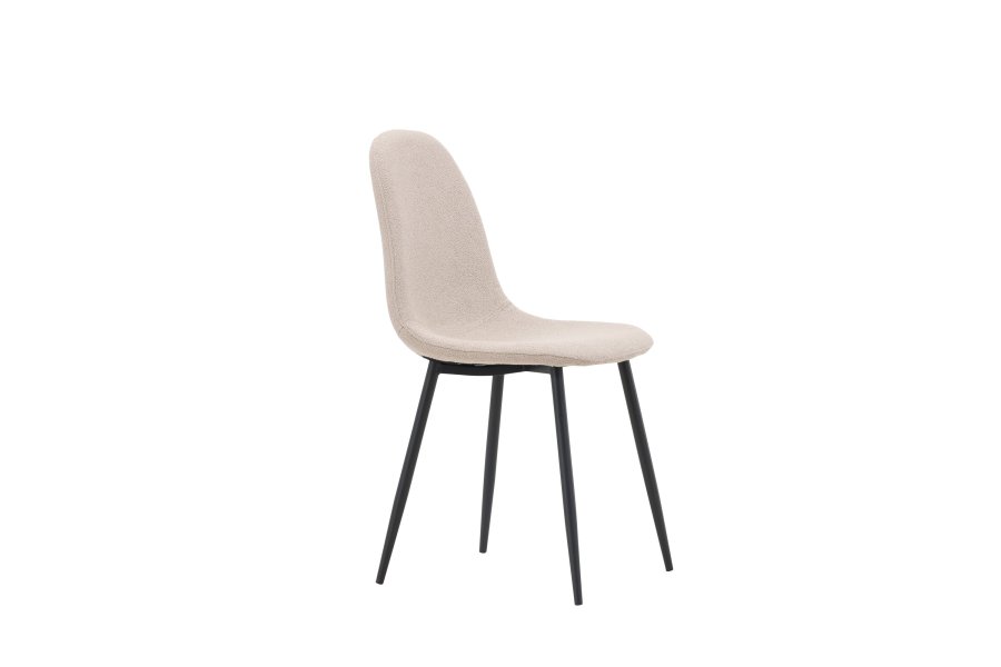 VENTURE DESIGN Polar spisestuestol - beige boucléstoff og sort stl