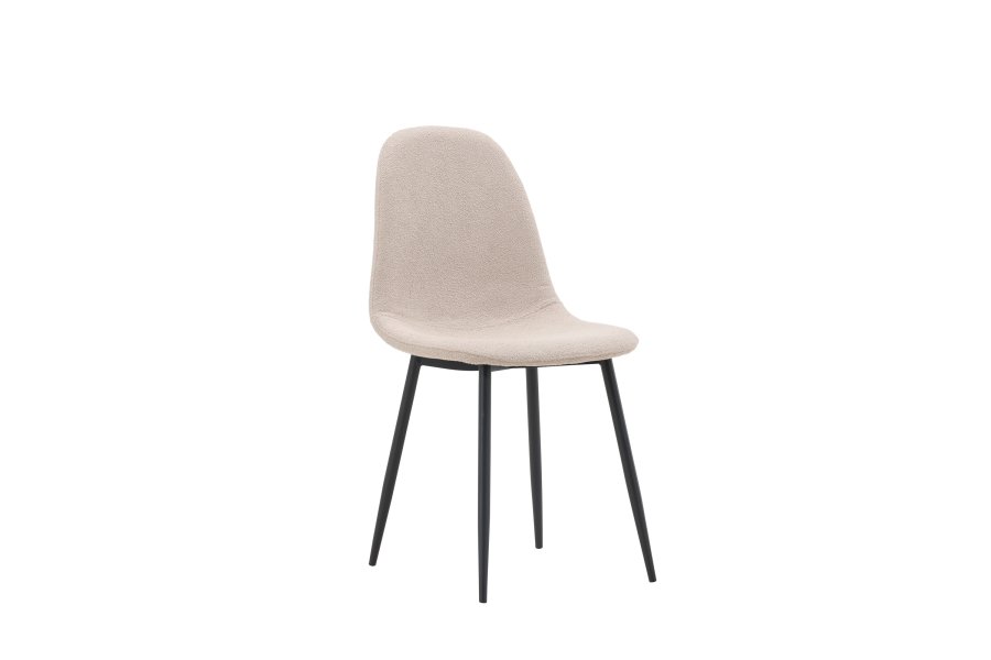 VENTURE DESIGN Polar spisestuestol - beige boucléstoff og sort stl