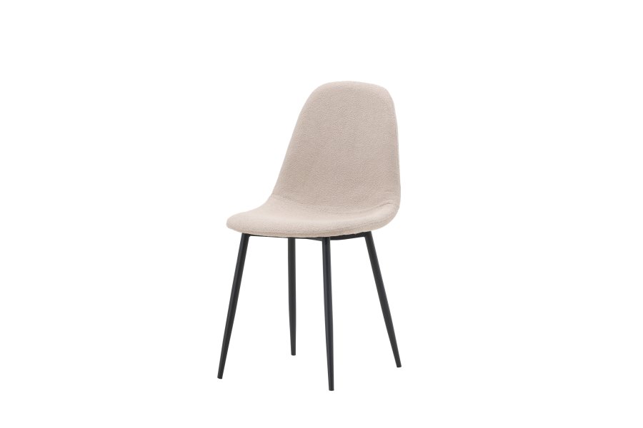 VENTURE DESIGN Polar spisestuestol - beige boucléstoff og sort stl