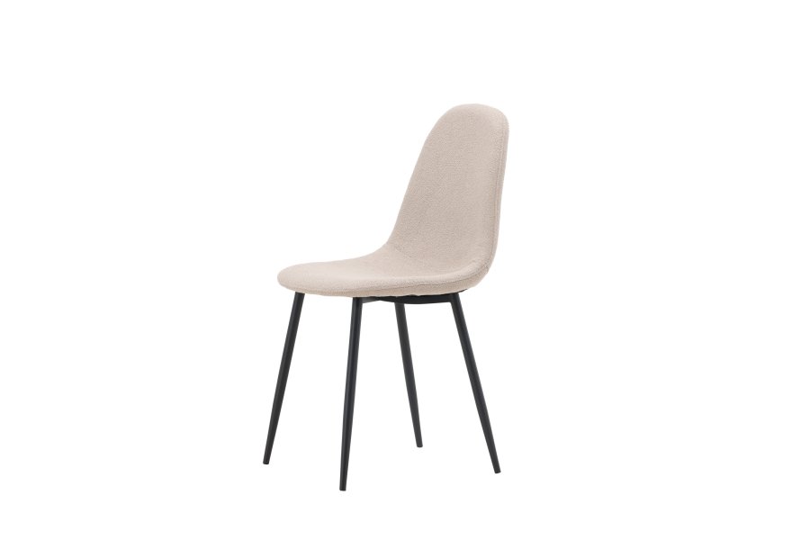 VENTURE DESIGN Polar spisestuestol - beige boucléstoff og sort stl