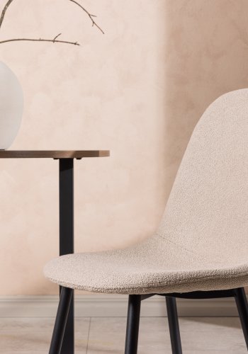 VENTURE DESIGN Polar spisestuestol - beige boucléstoff og sort stl