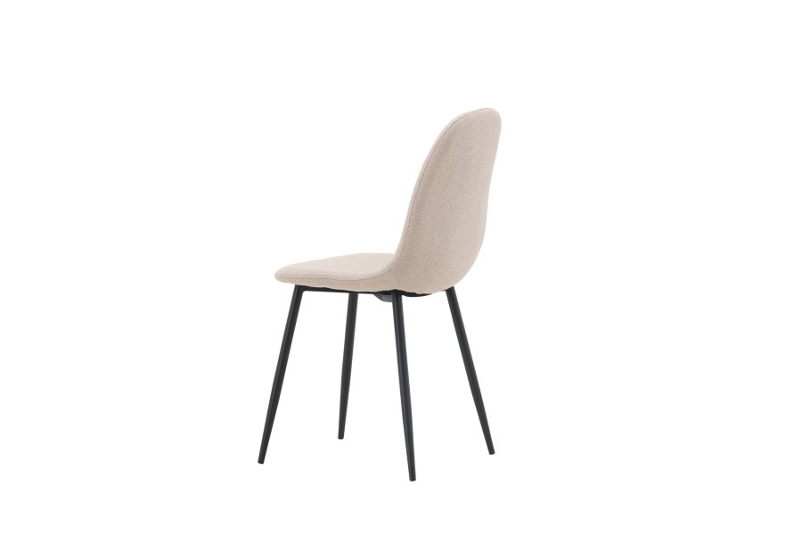 VENTURE DESIGN Polar spisestuestol - beige boucléstoff og sort stl