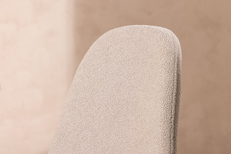 VENTURE DESIGN Polar spisestuestol - beige boucléstoff og sort stl