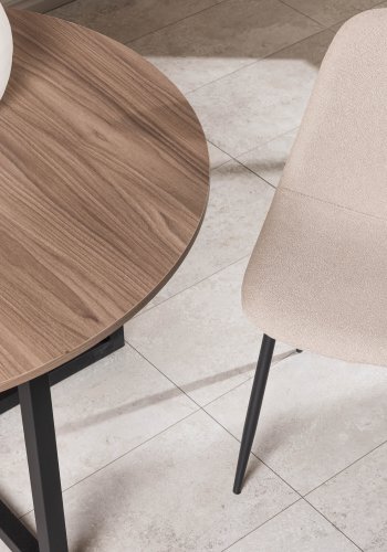 VENTURE DESIGN Polar spisestuestol - beige boucléstoff og sort stl