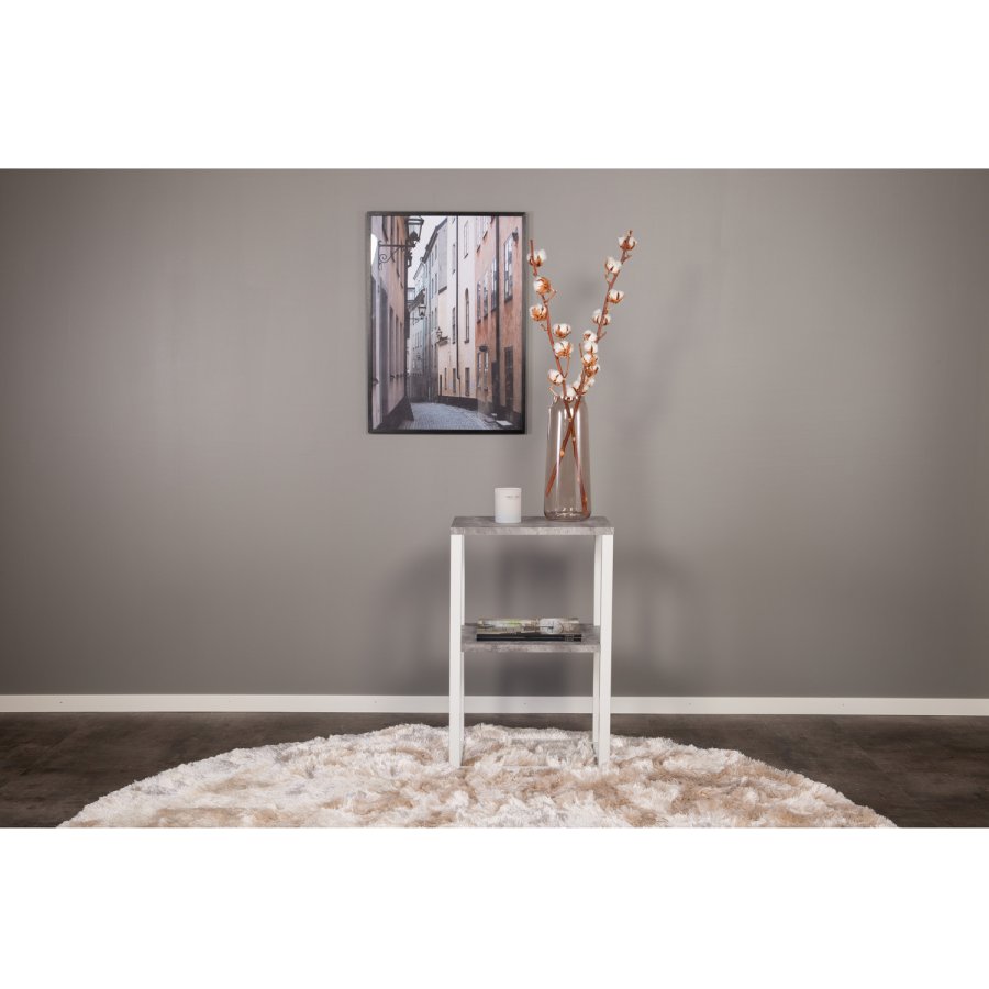 VENTURE DESIGN Rise nattbord - gr MDF og metall (45x30)