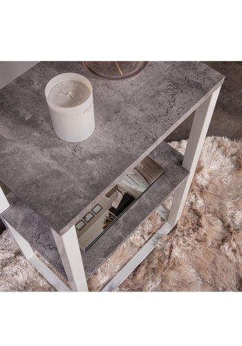 VENTURE DESIGN Rise nattbord - gr MDF og metall (45x30)