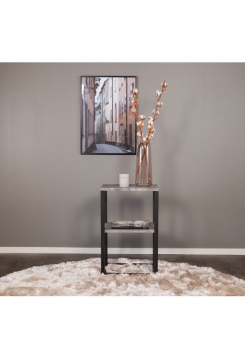 VENTURE DESIGN Rise nattbord, m. 1 hylle - gr MDF og metall (45x30)