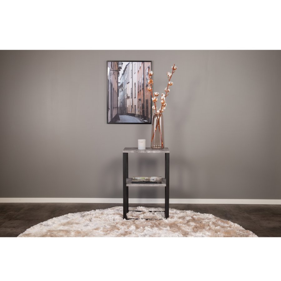 VENTURE DESIGN Rise nattbord, m. 1 hylle - gr MDF og metall (45x30)