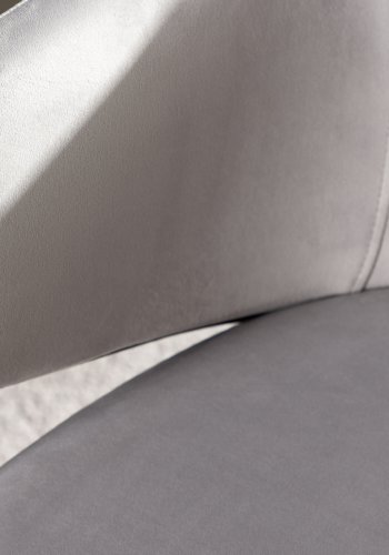 VENTURE DESIGN Evelina spisebordsstol, m. armln - lysegr polyester fljl og sort stl