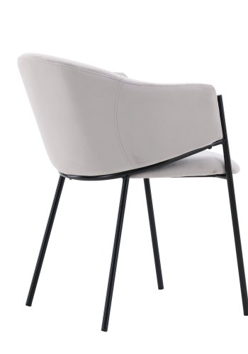 VENTURE DESIGN Evelina spisebordsstol, m. armln - lysegr polyester fljl og sort stl