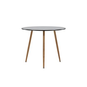 VENTURE DESIGN Polar matbord, runt - svart MDF och stl med eklook (90)