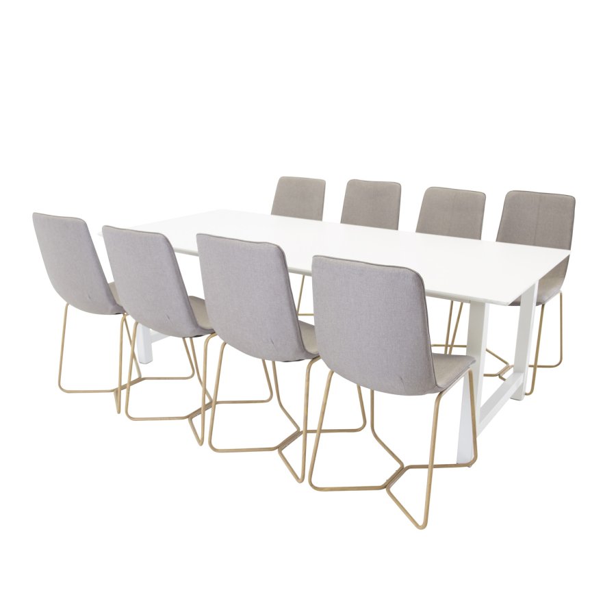 VENTURE DESIGN X-Chair matbordsstol - gr polyester och naturmetall