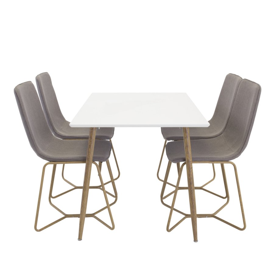 VENTURE DESIGN X-Chair matbordsstol - gr polyester och naturmetall