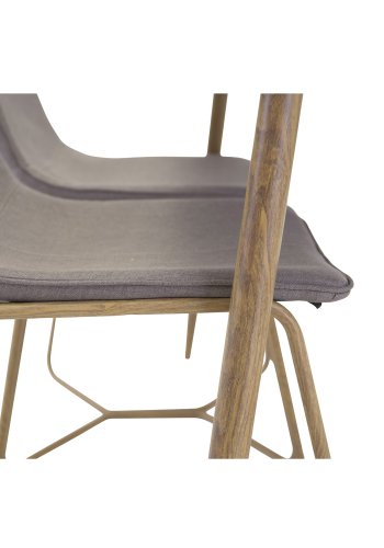 VENTURE DESIGN X-Chair matbordsstol - gr polyester och naturmetall