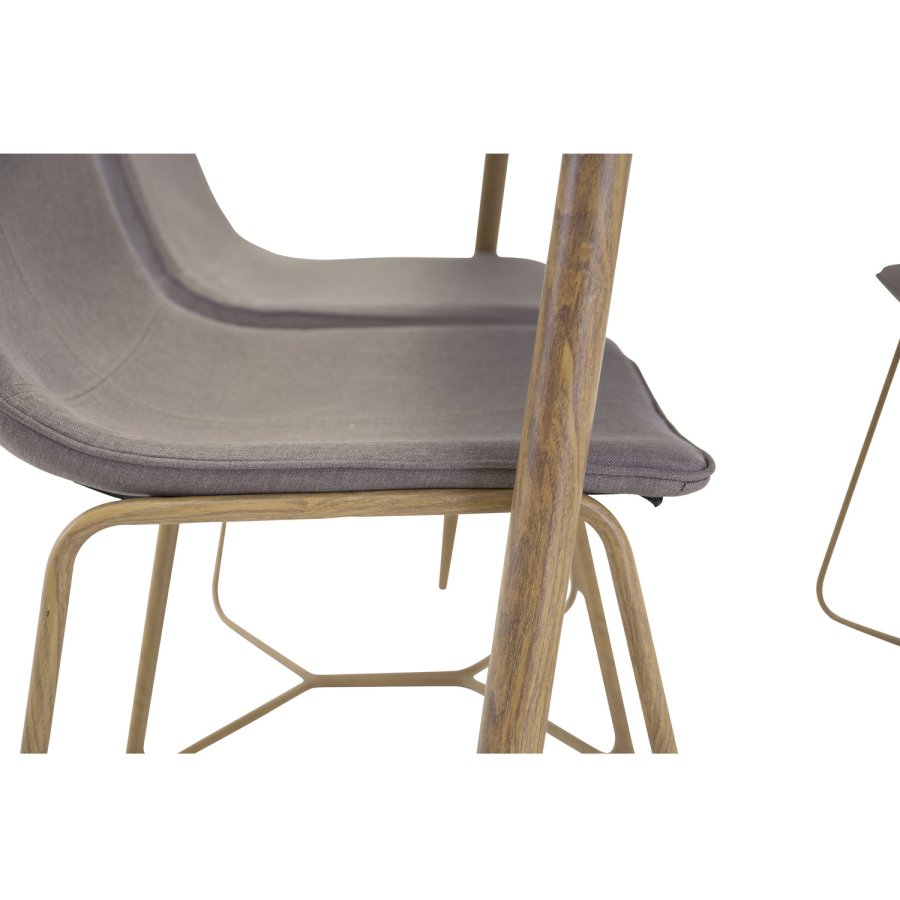 VENTURE DESIGN X-Chair matbordsstol - gr polyester och naturmetall