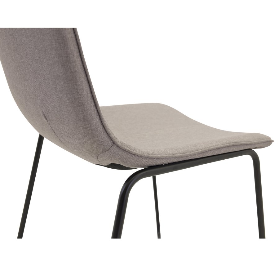 VENTURE DESIGN X-Chair spisestuestol - gr polyester og sort metall