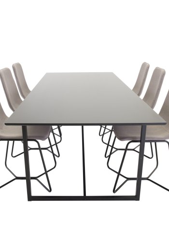 VENTURE DESIGN X-Chair spisestuestol - gr polyester og sort metall