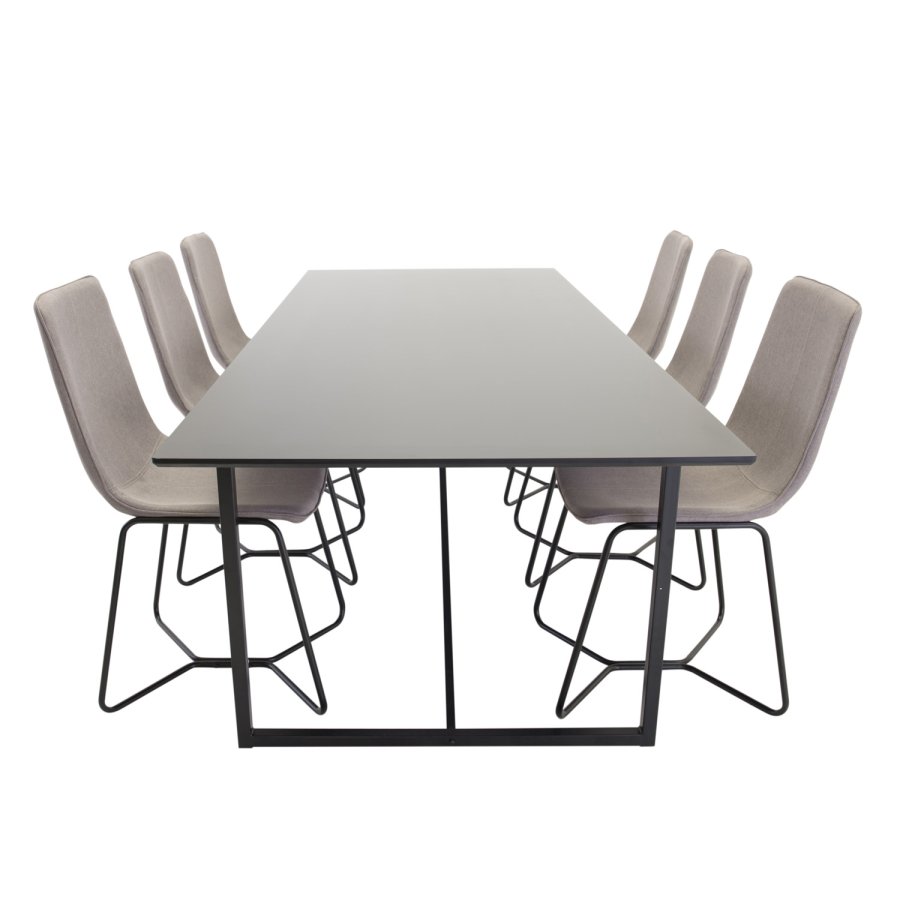 VENTURE DESIGN X-Chair spisestuestol - gr polyester og sort metall