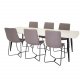 VENTURE DESIGN X-Chair spisestuestol - gr polyester og sort metall