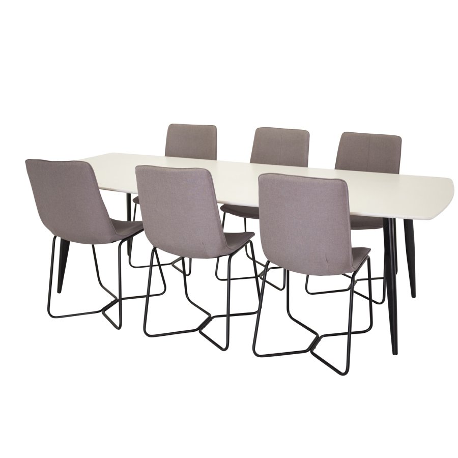 VENTURE DESIGN X-Chair spisestuestol - gr polyester og sort metall