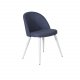 VENTURE DESIGN Spisestol i flyel - bl polyester og hvitt metall