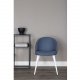 VENTURE DESIGN Spisestol i flyel - bl polyester og hvitt metall