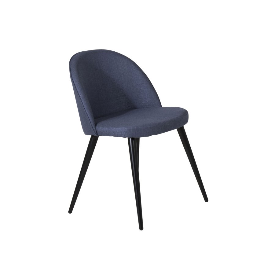 VENTURE DESIGN Spisestol i flyel - bl polyester og sort metall