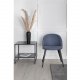 VENTURE DESIGN Spisestol i flyel - bl polyester og sort metall